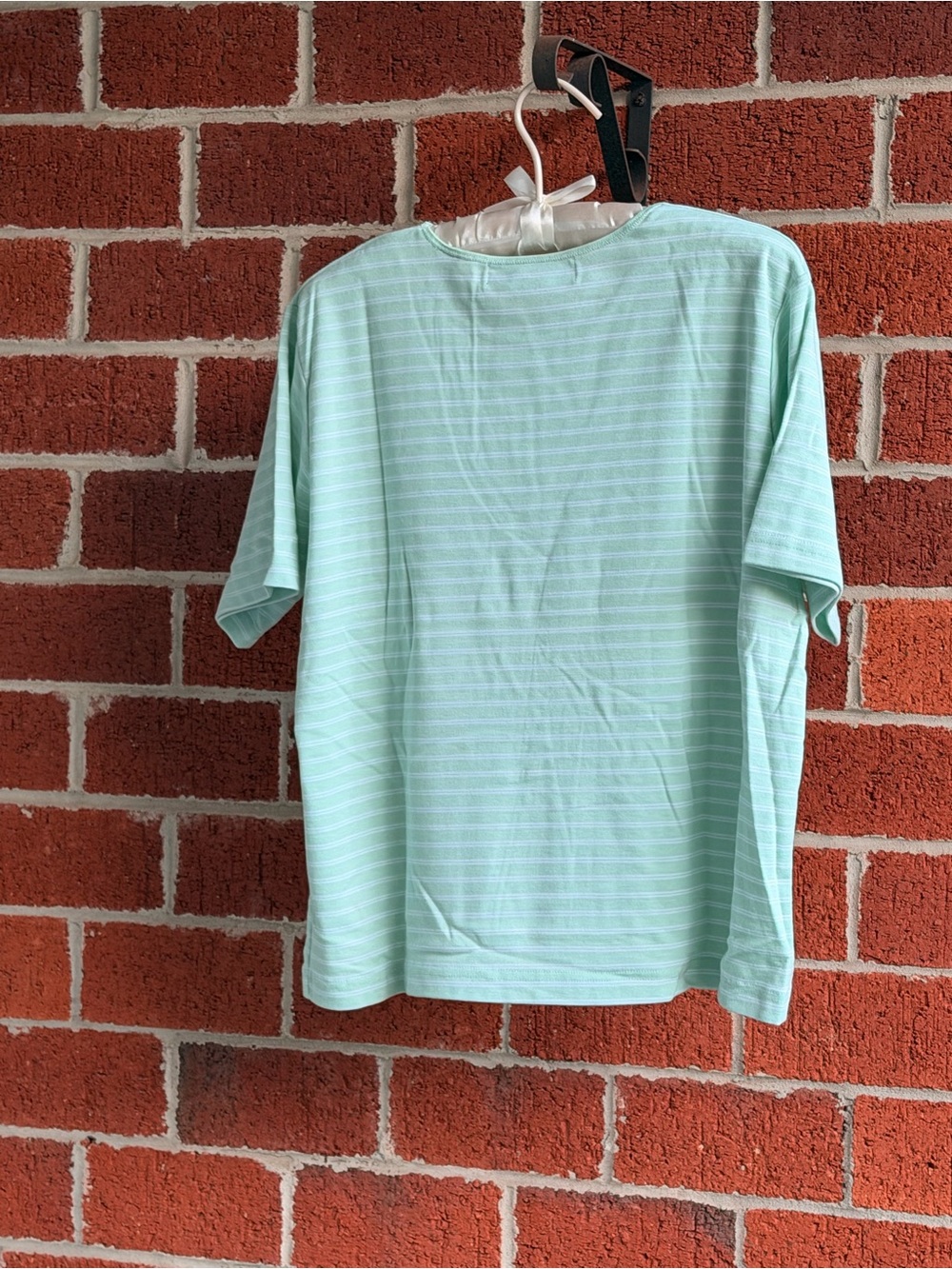 Karen Scott Mint Striped Tee Size XL - Picture 6 of 7